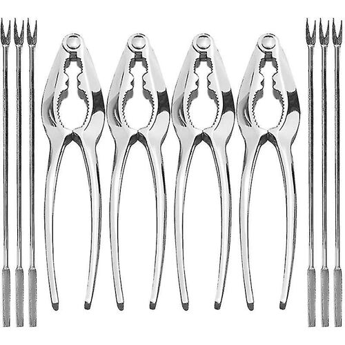 Ensemble De Fruits De Mer Craquelins De Noix De 10 Pcs Ensemble D'outils D'ouverture De Fruits De Mer, 4 Pcs Crackers Et 6 Pcs Fourchettes De Fruits De Mer