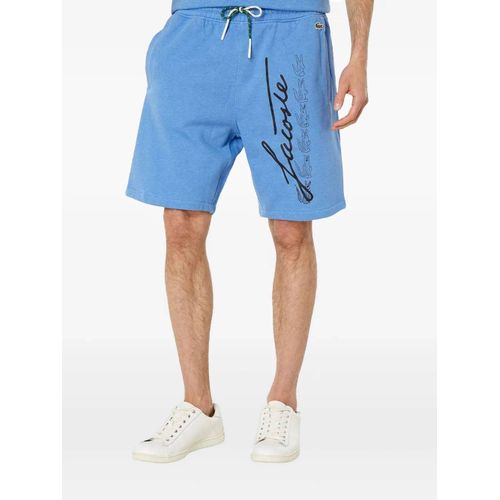 Lacoste Short De Sport Imprimé 'blue' En Coton - Bleu