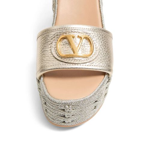 Valentino Garavani Sandales Compensées À Détail Vlogo 120 Mm - Tons Neutres