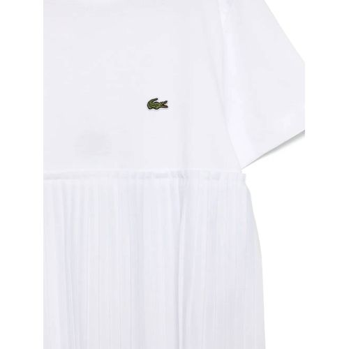 Lacoste Robe À Manches Courtes - Blanc