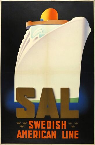 Affiche Swedish American Airlines