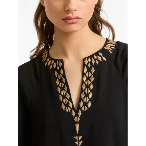 Yves Salomon Robe À Broderies - Noir