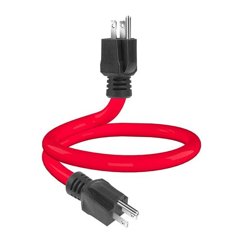 Rallonge à 3 broches mâle à mâle, cordon adaptateur de générateur 5-15P pour commutateur de transfert, 12awg 125V (2 pieds) (rouge)
