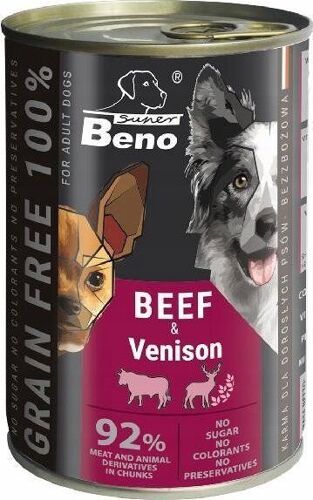 Super Beno Beef With Venison - Wet Dog Food - 415g
