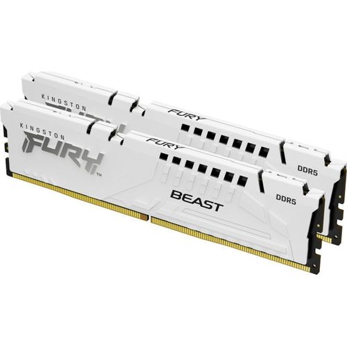 Kingston FURY Beast - DDR5 - kit - 32 Go: 2 x 16 Go - DIMM 288 broches - 6400 MHz / PC5-51200 - CL32 - 1.4 V - mémoire sans tampon - on-die ECC - blanc