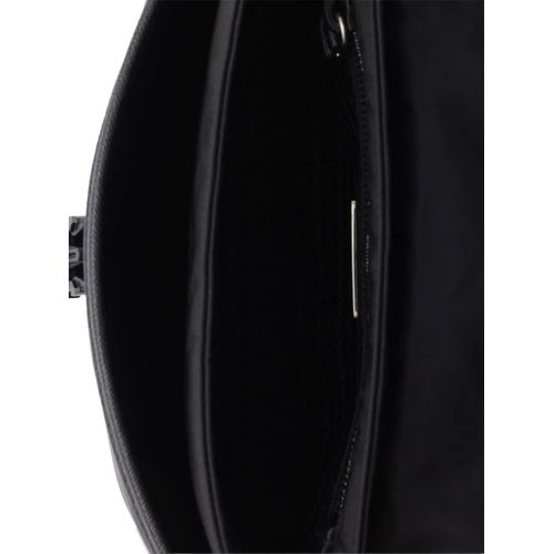 Prada sacoche à plaque logo - Noir