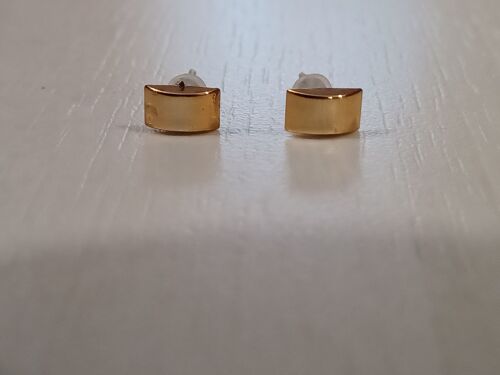 Boucles D'oreilles Demi Cylindre Doré