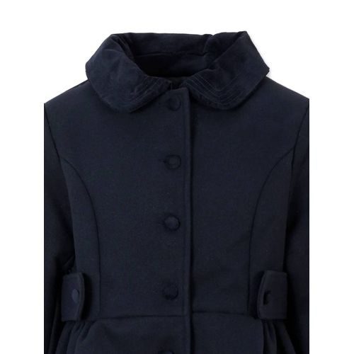 Patachou Manteau À Col En Velours - Bleu