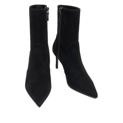 Stuart Weitzman Bottines Zippées Stuart Power 75 Mm À Bout Pointu - Noir