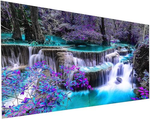 5d Adult Diamond Painting Kit, Diy Large Waterfall Full Circle Diamond (90 X 40 Cm) Home Wall Decoration Diamond Painting Kit