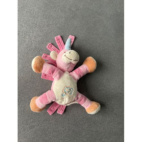 Doudou Peluche Bengy Licorne Rose Âne Petit Model