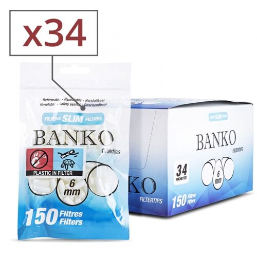 sachet 150 filtres banko slim x34