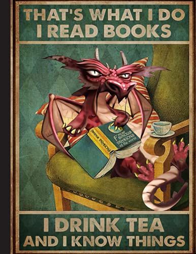 Thats What I Do I Read Books I Drink Tea And I Know Things Notebook: Smart Dragon Lined Notebook (Composition Book Journal) (8.5 X 11 Inches) - 120 Pages