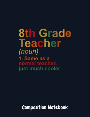 Composition Notebook: 8th Grade Teacher Definition Funny Back To School First Day: Half Graph Half Blank 4x4 Paper (Dual Design) | Elementary School ... Kids Students Girls, Women To Get Creative