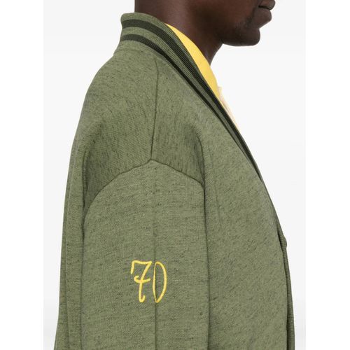 Kenzo Cardigan Brodé Paris Chain Stitch À Col V - Vert