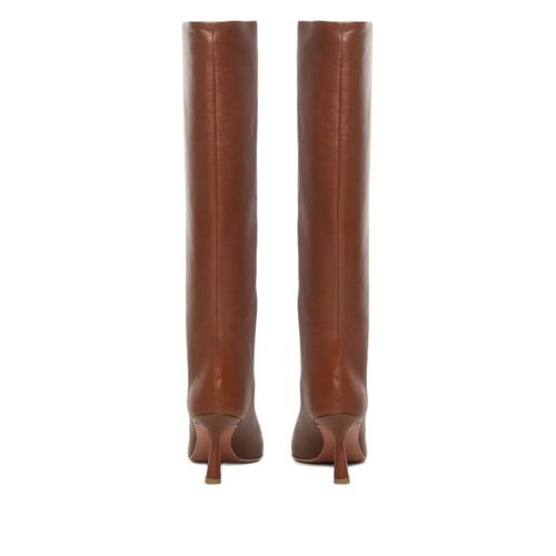 Giuliano Galiano Bottines En Cuir De Veau À Bout Pointu 80 Mm - Marron