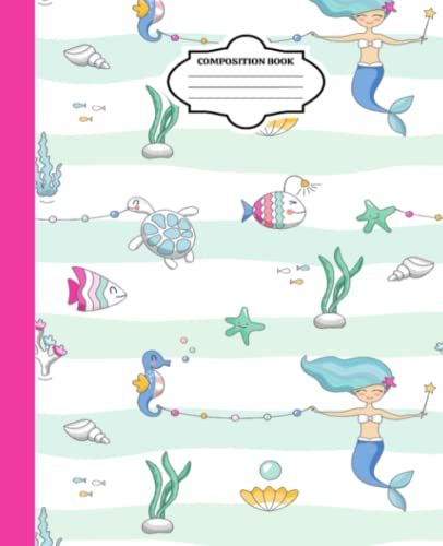 Journal And Sketchbook: Composition Size (7.5"X9.75") With Lined And Blank Pages, Perfect For Journal, Doodling, Sketching And Notes: Mermaid Girls Fairy Tale Sea Ocean