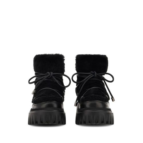 Hogan Bottines Bordées De Fourrure - Noir