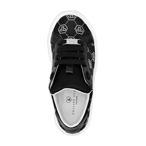 Philipp Plein Baskets À Détails De Monogrammes En Strass - Noir