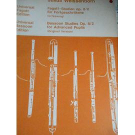 Bassoon Studies Op 8.2 Advanced Pupils Basson Weisssenborn