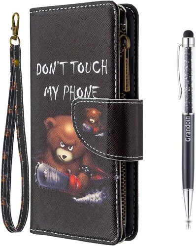 Coque Pour Huawei Y5 2019 / Honor 8s, Peint Flip Cover Tui Fermeture Clair Housse En Pu Cuir Avec Tpu Silicone Souple [Fente De Carte] [Fermeture Magntique] (Ours)