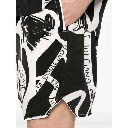 Rhude Short Strada En Soie - Noir