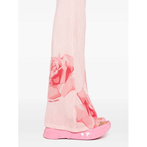 Kenzo Pantalon Évasé À Fleurs - Rose