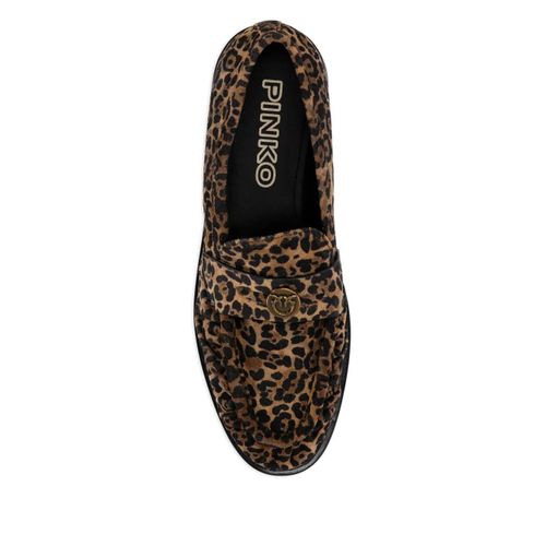 Pinko Mocassins À Imprimé Léopard - Marron