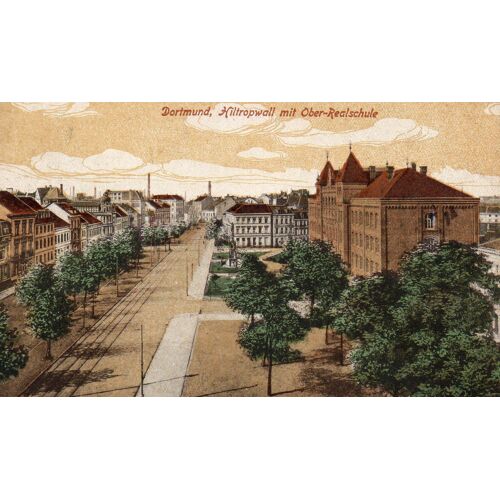 Carte Postale Ancienne Dortmunt Hiltropwall Mit Öber-Realschule