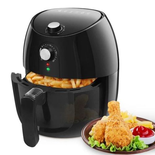 Aigostar Hayden - Friteuse à air 0% BPA. 1500W, grande capacité de 4.2L. Arrêt automatique, panier antiadhérant. Facile à nettoyer.