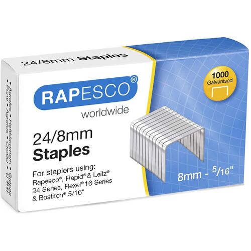 Rapesco Boite De 1000 Agrafes 24/8, Galvanisées