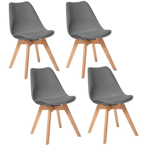 Lot De 4 Chaises Design Scandinave Baya - Gris Foncé