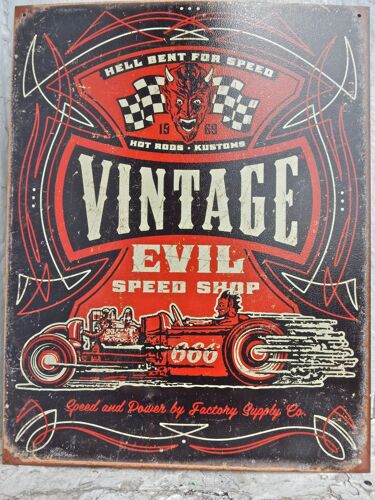 Vintage Evil Speed Shop Affiche Métal