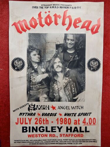 Affiche De Concert Motorhead Bingley Hall 1980