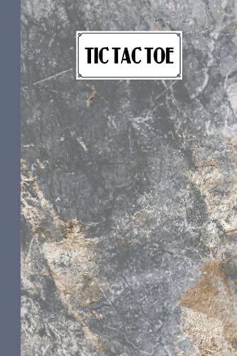 Tic Tac Toe: Marbled Grey Tic Tac Toe, Games Fun Activities For Kids / Paper & Pencil Workbook For Games, Smart Gifts For Family, 100 Pages, Size 6" X 9" By Bernadette Runge