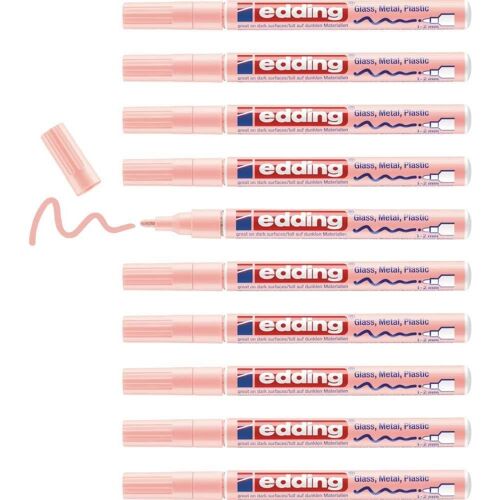 Edding Lot De 10 Marqueurs Peinture Brillante 751 Rose Pastel 1-2 Mm