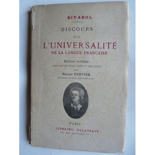 Discours Sur L'universalité De La Langue Française