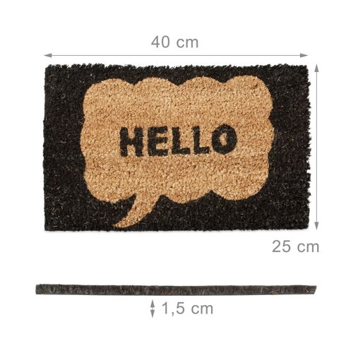 Relaxdays Mini Paillasson Fibres De Coco 40x25 Tapis De Sol Welcome Auto Ancre Hello Chat