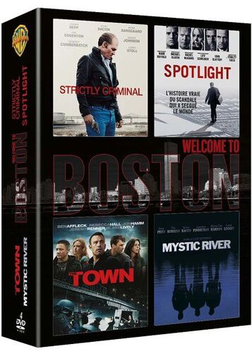 Coffret Welcome To Boston : Strictly Criminal + Spotlight + The Town + Mystic River - Pack