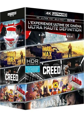 Coffret 4k Ultra Hd : Batman V Superman + Mad Max : Fury Road + Creed + San Andreas + La Grande Aventure Lego - 4k Ultra Hd + Blu-Ray + Digital Ultraviolet