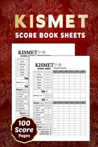 Kismet Score Sheets: 100 Pages Kismet Score Pads, Score Keeper Cards For Game Lovers With Kismet Score Game Record Book