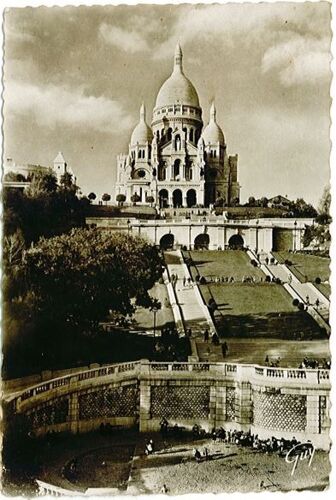Sacré Coeur -Paris- Carte Postale- 1952- N&b- Vignette Tour Eiffel