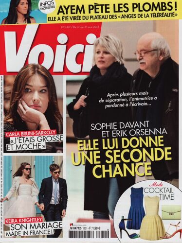 Voici / 11-05-2013 N°1331 : Keira Knightley (1,5p) - Miley Cyrus (1p) Brad Pitt (2p) Rihanna (3/4p)