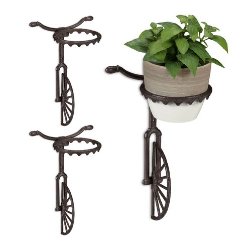 Relaxdays 3x Supports Pot De Fleurs Mural Porte Fleurs Décoration Murale Fonte