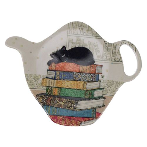 Soucoupe Pour Sachet De Thé Chaton Sur Livres - Kiub