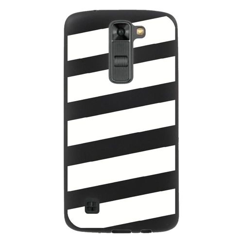 Coque Souple Pour Lg K7 Avec Impression Motifs Bandes Blanches