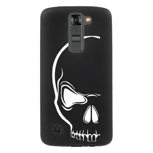 Coque Souple Pour Lg K7 Avec Impression Motifs Crâne Blanc