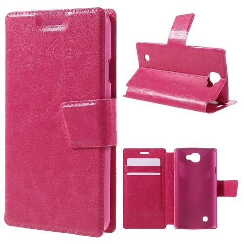 Etui type portefeuille fushia LG K4 rabat latéral fonction stand