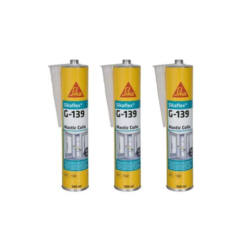 Lot de 3 mastic-colle à prise rapide SIKA Sikaflex G 139 - Blanc - 300ml