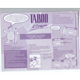 Notice Règle Du Jeu Taboo D'crayon